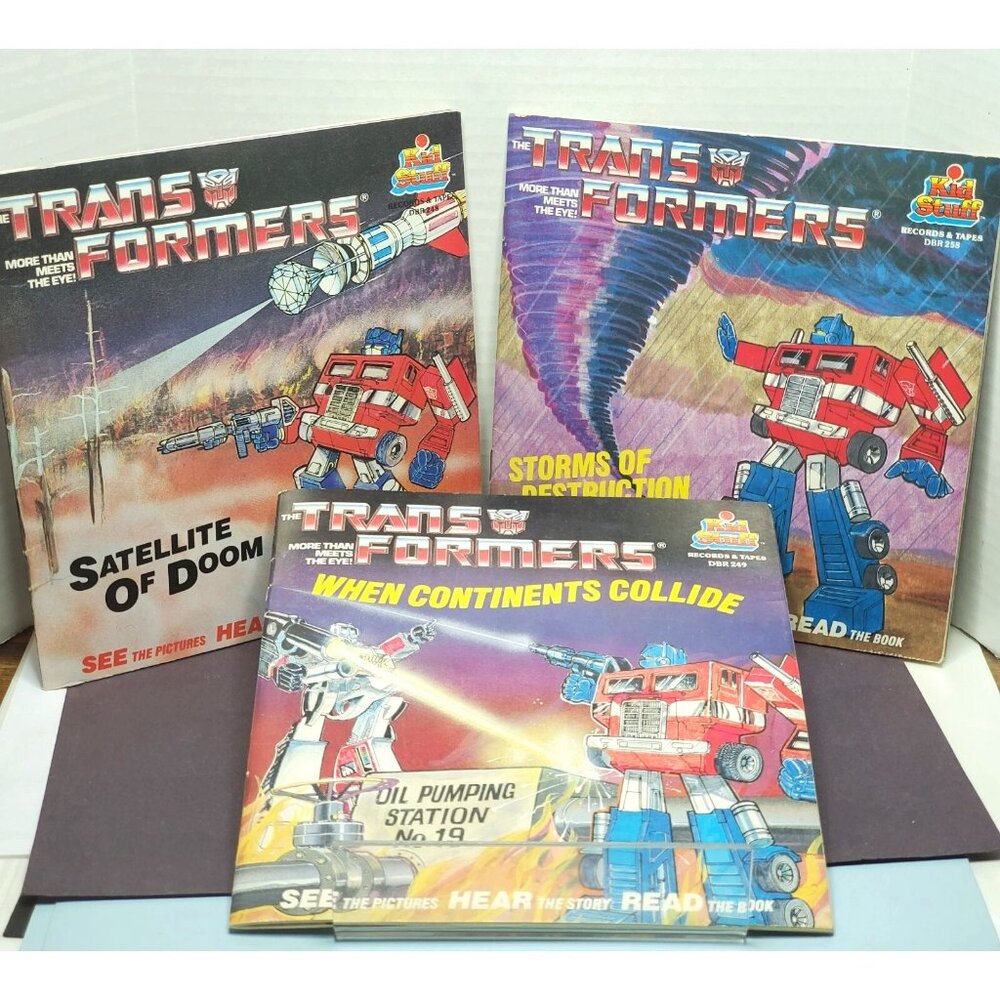 Lot of 3 ~ 1985 Transformers Books ONLY ~ Satellite of Doom | Continents | Storm